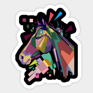 Horse portrait pop geometric art Sticker